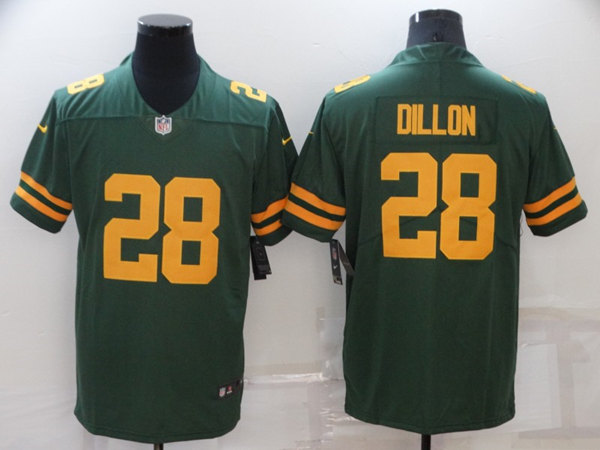 Men's Green Bay Packers #28 A.J. Dillon 2021 Green Legend Stitched Football Jersey